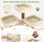 Globlazer 83 in Multi-Level Large Cat Tree Tower with Larger Cat Condo Furniture with Hammock/Cozy Pussycat Perches/Sisal Scratching Posts/Pet House/Wide Base, Beige