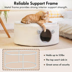 Cat Bed for Indoor Cats, Fluffy Large Enclosed Cat House Cave Pet Bed Hammock with Removable Washable Cover for Sleeping Cats, Kittens, Small Dog, Oval Hideaway