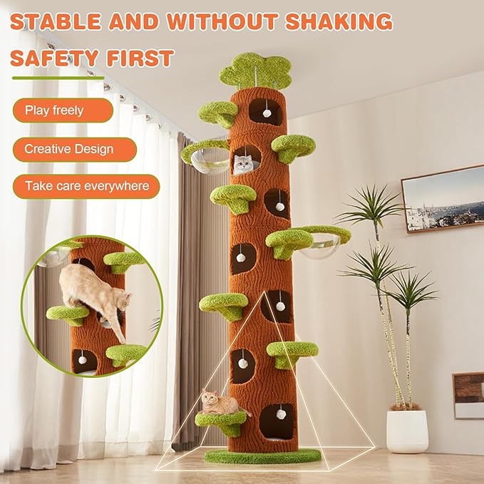 Generic Forest Large Cat Tree with Sisal Scratching Pad Cat Climbing Frame Super Large Cat Tree Tower for Indoor Cats Adults