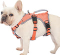 Huntboo Escape Proof Dog Harness, Escape Artist Harness, Reflective Dog Harness with Handle, Durable,Adjustable Vest for Small Medium Large Dogs Walking, Training, and Running Gear(Orange,M)