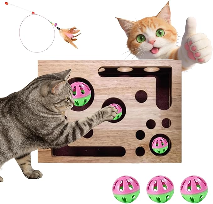 2026 New Cat Nail File Scratch Enrichment Box,Cat Scratchs Puzzle Enrichment Box, Cats Scratch Puzzle Toy with Snack Design, Sandpaper Inside for Indoor Scratching (Brown)