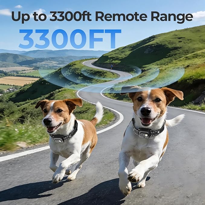RPZ Dog Shock Collar with Remote Control, Dog Training Collar, E Vibration Collar for Large Medium Small Dogs, 4 Training Modes Rechargeable IPX7 Waterproof 4200FT, 1pcs