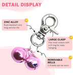 SCENEREAL Bells for Dog Collars - 2 Pack Pet Hanging Ring Bell Accessories for Dog & Cat, Pet Pendant Collar Charm with Heavy Duty Snap Clips, Sliver Bells for Tracking and Training Christmas Gift