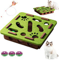 2026 New Cat Nail File Enrichment Box,Cat Scratch Puzzle Enrichment Box,Interactive Cats Toy with 3 Bell Balls for Indoor Cats Self Play,Encourages Hunting Instincts (A)