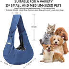 Dog Carrier Sling - Reversible Puppy Carrier Purse with Storage Pocket, Hand-Free Dog Sling Carrier for Carry Small Dogs and Cats, Travel Safety Harness, Dog and Cat Harness (Blue)