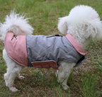 Reversible Dog Coats for Small Dogs Waterproof Warm Puppy Jacket for Cold Winter,Pink and Grey S
