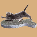 Cat Scratching Board Premium Scratch Textures Cardboard Anti-Scratch Stress Relieve Indeformable Fish Self-Adhesive Cat Scratching Board, 28×15×2.5 cm