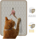 Cat Nail File Scratcher - Natural Sisal Scratch Mat with 80-Grit Aluminum Oxide, Adhesive Sheets & Expansion Screws for Secure Wall/Floor Mounting, Ideal for Trimming Cat Claws (13.38×16.53)