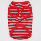 LOPHIPETS 100% Cotton Striped Dog Shirts for Small Dogs Chihuahua Puppy Clothes Tank Vest-Red and Gray Strips/XXS