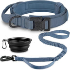 COOYOO Dog Collar,3 Piece Set Tactical Dog Collars, Adjustable Military Training Nylon Dog Collar with Control Handle and Heavy Metal Buckle for Medium and Large Dogs