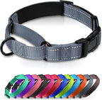 Martingale Collar for Dogs with Quick Release Buckle, Reflective Soft Padded & Escape Proof, Adjustable Nylon Dog Collars for Training & Daily Walking (Grey,XS)