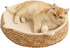 Cat Scratcher Bowl – Woven Kitten Bed | Breathable Hand-Woven Cotton Rope Cat Bed with Kitten Ear Design, Doubles As Scratcher for Play Exercise Enrichment Nail Trimming Paw Care and Safe Furniture