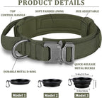 COOYOO Dog Collar,3 Piece Set Tactical Dog Collars, Adjustable Military Training Nylon Dog Collar with Control Handle and Heavy Metal Buckle for Medium and Large Dogs