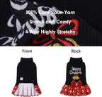 CuteBone Christmas Dog Sweater for Small Dogs Girl, Turtleneck Medium Dog Sweater with Bowtie Leash Hole, Warm Pet Sweaters Knitwear for Small Dogs DS106XL