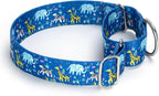 Wide 1.5 Inch Martingale Dog Collar - No Pull & Escape Proof Training Collar for Large Dogs, Adjustable Thick Slip Collar（Elephant XL）