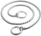Mogoko Stainless Steel Dog Choke Chain Collar, Puppy Metal Snake Chain Pet Show Slip Collar Choker for Training Walking (Silver;20.0"*4.0mm)