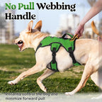 rabbitgoo Escape Proof Dog Harness, Soft Padded Full Body Pet Harness, Reflective Adjustable No Pull Vest with Lift Handle and Lesh Clip for Large Dogs Walking Hiking Training, M, Green
