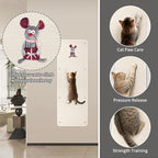 FHTONGE 39.4x15.8 Thickened Cat Wall Climbing Carpet with 16 Fixed Nails, Extra Large Tall Cat Scratch Pad for Wall, Wall Mounted Climbing Cat Scratcher for Furniture Couch Sofa Protector(MilkyWhite)