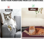 26" Cat Scratcher Bed, Large Scratcher Couch for Indoor Cats, Cardboard Scratcher Sofa, Durable Scratch Pad with Ball & Catnip, Furniture Protector (Brown, Large)