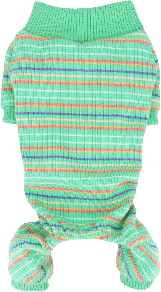 LOPHIPETS Dog Pajama Onesie for Small Teacup Chihuahua Yorkie Puppy Cat Clothes Apparel-Green/XS