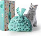 Cat Litter Disposal Bags and Dog Poop Bags with Handle,Cornstarch Based Extra Thick and Guaranteed Leak Proof Poop bags for Kitty and Doggy(180 Count 1.1 Gallon,Lavender Scent)