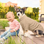 BEAUTYZOO Small Dog Sweater-Dog Sweatshirt Pullover Cable Knit Wear Classic Turtleneck Thick Cold Weather Clothes for Small Dogs,Medium Dogs,Khaki Cable S (Back: 12", Chest: 16", Neck: 10")