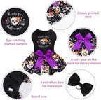 CuteBone Halloween Dog Dresses Velvet Holiday Small Dogs Clothes Onesie Pet Apparel Girl Puppy Skirt with Bow Hair Rope CVA58XS-D