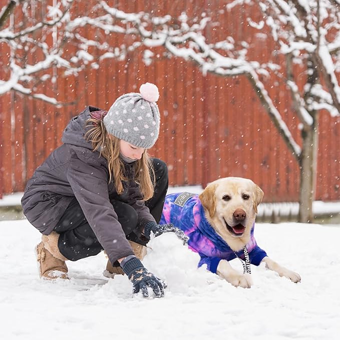 Dog Hoodies Winter Coat for Large Medium Dogs, Pullover 7 Legs Warm Coat Hooded Sweatshirt, Fleece Hoodie for Cold Weather (Bandhnu Pink, 6X-Large)