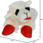 Multipet Lamb Chop Dog Plush Toy - Squeaky Toy for All Dogs - Extra Soft Plush - Stuffed Animal Dog-Toy for Cuddling & Playing - Cute Pet-Toy (6",Cream),(Pack of 2)