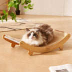 Sisal Cat Scratcher Bed for Indoor Cats Large Cat Scratching Post Scratch Pad Solid Wooden Cats Furniture Lounge Chair