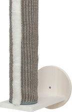 Trixie Cat Wall Furniture Set 1 - Customizable Cat Wall Climbing Set - with Climbable Scratching Post and Elevated Plattform - with Durable Sisal Rope - in White/Gray