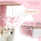 Magshion Cat Tree 70" Cats Tower for Indoor Cats, Multi-Level Cat Condo with Scratching Post, Top Perch, Sisal Board and Dangling Ball, Cat Stand Jumping Platform Kittens Pet Play House (Pink)