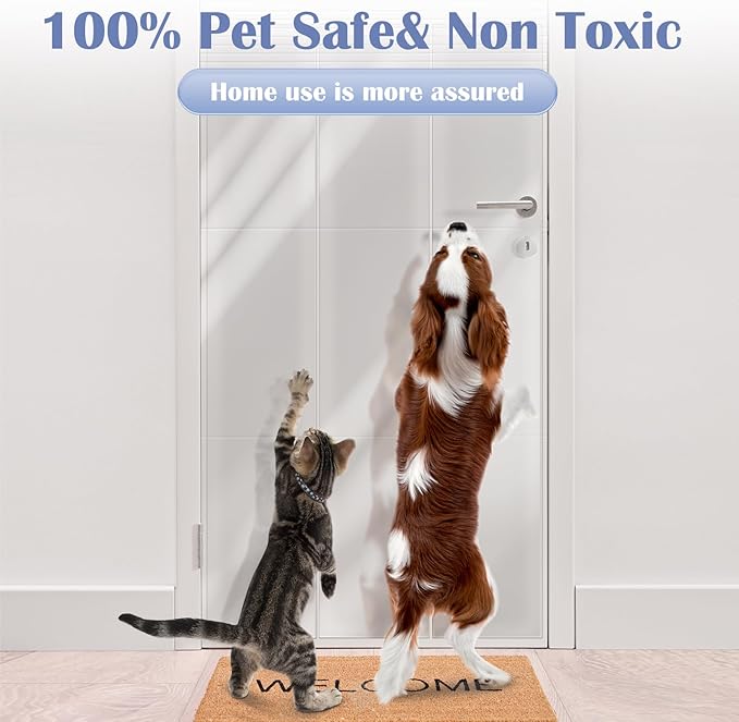 Door Scratch Protector from Dog Scratching, 200'' x 8.3'' Dog Door Protector Scratch Guard, Ultra Durable Anti Scratch Guard Deterrent Tape, Clawguard Door Shield