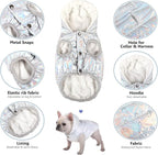 Windproof Waterproof Dog Coat Fleece & Cotton Lined Warm Jacket, Cold Weather Pet Apparel Clothes Vest for Small Medium Large Dog (XL, Silver)