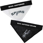 Pets First NBA DOG BANDANA - SAN ANTONIO SPURS REVERSIBLE PET BANDANA. 2 Sided HOME & AWAY Sports Bandana with a PREMIUM Embroidery TEAM LOGO, Small/Medium.
