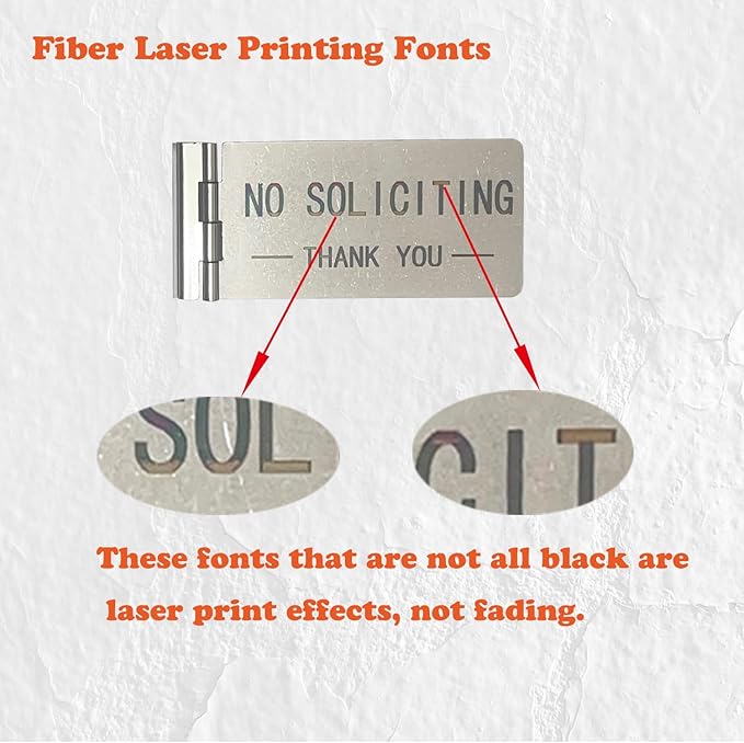 Front Door No Soliciting Sign & Do Not Knock Or Ring Doorbell Sign - Easy to Install on Doorbells - Prevents the Doorbell From Ringing While Napping or at Work (Silver - Right Side Mount)