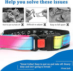 Mayerzon Martingale Prong Collar for Dogs, Patented No Pull Pinch Collar with American Flag and Buckle for Small Medium Large Dogs Training Walking Hunting, Adjustable and Heavy Duty(XL, Rainbow)