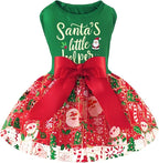 XPUDAC Dog Christmas Dress Outfit Snowman Tulle Dress Holiday Dog Clothes for Small Dogs Girl, Santa Pet Costume Cat Outfits-Medium