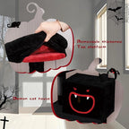 Gothic Cat Tree with Coffin Bed，62.5" Black Cat Tower with Spacious Demon Styled Cat Condo，Cozy Plush Perch, Scratching Posts，Hanging Ball，Multi-Level Cat Activities Furniture for Large Cats