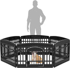 IRIS USA 24" Dog Playpen 8-Panel Pet Exercise Pen with Door Gate 83.5x83.5x24 Puppy Play Pen Indoor Outdoor Plastic Foldable Portable Pet Fence for Small Medium Dogs Puppies Multiple Pets Black