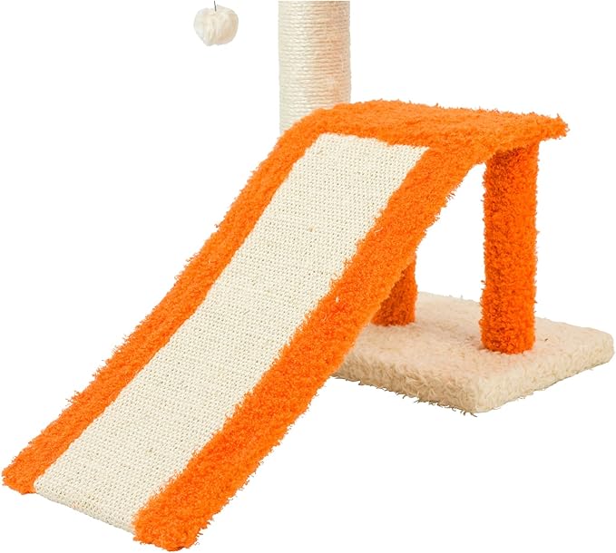 AeroMark Armarkat Model X2101 Two-Level Real Wood Cat Scratcher, Beige/Orange