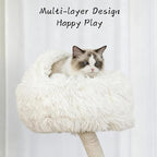 70" Modern Multi-Level Cat Tree Tower for Indoor Cats, Cat Trees with Sisal Scratching Post, Luxury Cats Tower Furniture for Multiple Cats with Swing Hammock, Condo for Multiple Cats