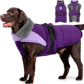 MIGOHI Dog Winter Coat - Reflective Medium Dog Snow Jacket with Thick Turtleneck,Windproof Pet Fleece Vest, Cold Weather Coat for Medium Dogs, Snowproof for Hiking,Camping,L,Purple