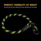BronzeDog Rope Pro Training Dog Collar Braided No Pull Quick Release Round Lead Collars for Dogs Small Medium Large Puppy (XS - 15.7" Long, Green)
