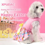 XPUDAC Happy Easter Day Dog Dress for Small Dogs Girl Bunny Eggs Tulle Holiday Puppy Clothes Pet Outfit, Cat Costume X-Small