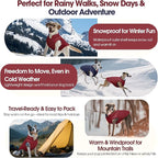 QBLEEV Reversible Dog Jacket for Large Dogs, Waterproof Windproof Winter Coat with Adjustable Hook & Loop Design, Lightweight Puffer Vest Keeps Dogs Warm & Dry, Wine Red, XL – Fits Pitbull, Boxer