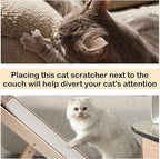PINVNBY Tilted Angled Cat Scratcher Ramp with Replaceable Natural Sisal Mat,Incline Wooden Cat Scratching Board Three Different Adjustable Height Cat Scratch Pad Bed for Indoor Cats Kitten
