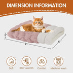 4 in 1 Self Warming Burrow Cat Bed, Pet Hideway Sleeping Cuddle Cave (Pink)