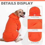 KOOLTAIL Dog Hoodie for Large Medium Small Dogs,Soft &Warm Pet Sweater with Leash Hole and Pocket Boy Girl,Puppy Fall Winter Jacket Clothes,French Pitbull Cold Weather Coat Sweatshirt,Orange SM
