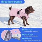 MIGOHI Waterproof Windproof Dog Coat - Reversible Stormguard Winter Jacket for Small to Large Dogs (Pink, XL)